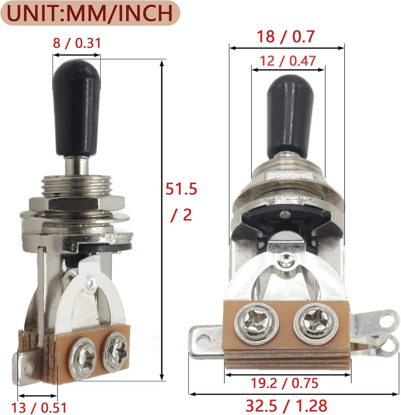 Cheerock Electric Guitar 3-Way Toggle Selector Switch for Les Paul - 2pcs Pickup Switch, Guitar Accessories - Image 4